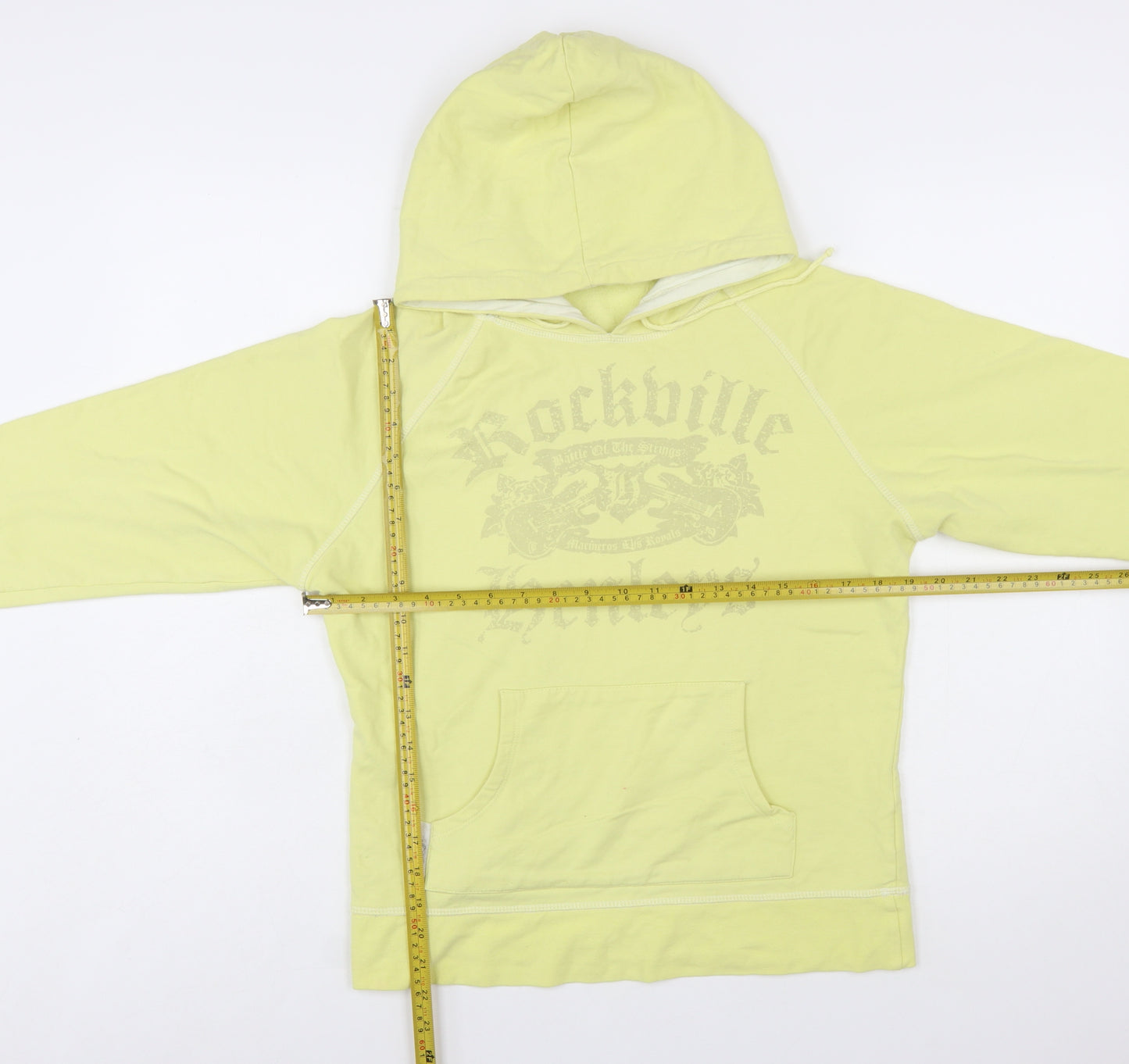 Henleys Womens Yellow Pullover Hoodie Size 2 Cotton Blend
