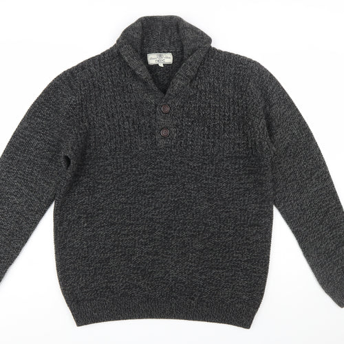 Next Men's Grey Chunky-Knit Pullover Jumper Size L