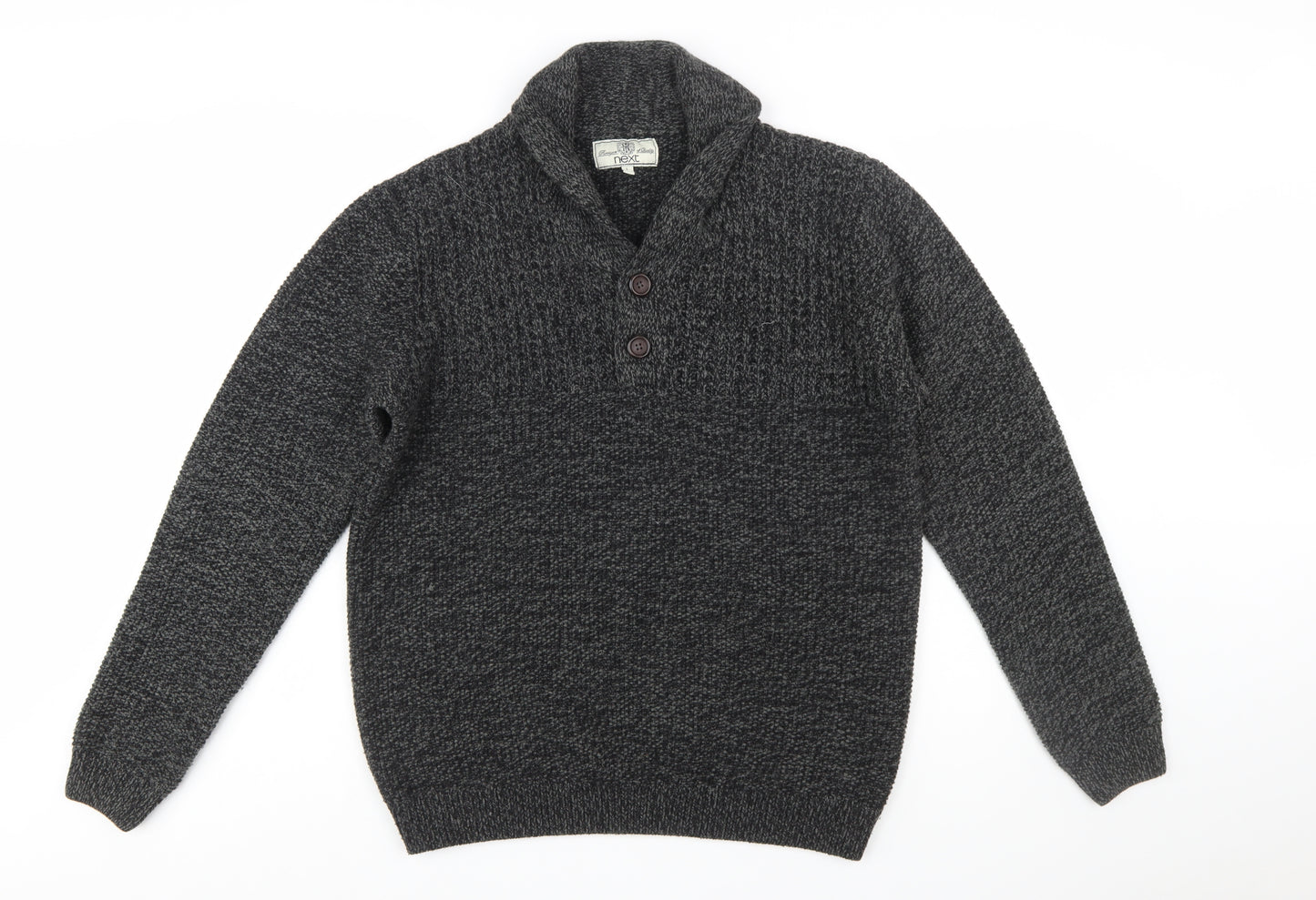 Next Men's Grey Chunky-Knit Pullover Jumper Size L