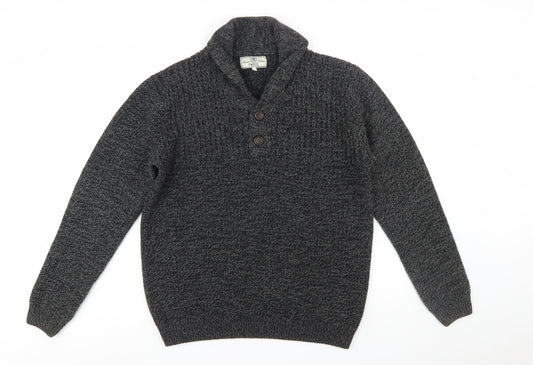 Next Men's Grey Chunky-Knit Pullover Jumper Size L