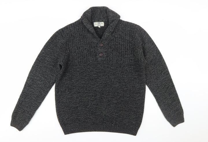 Next Men's Grey Chunky-Knit Pullover Jumper Size L