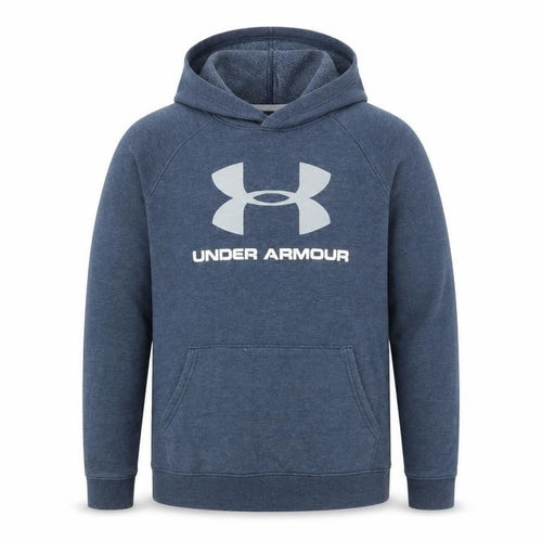 Under Armour Boys Blue Pullover Hoodie YXL Loose Fit ColdGear Sweatshirt
