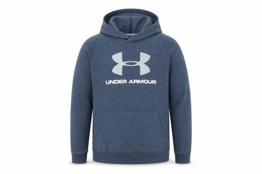 Under Armour Boys Blue Pullover Hoodie YXL Loose Fit ColdGear Sweatshirt