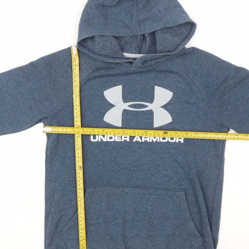 Under Armour Boys Blue Pullover Hoodie YXL Loose Fit ColdGear Sweatshirt