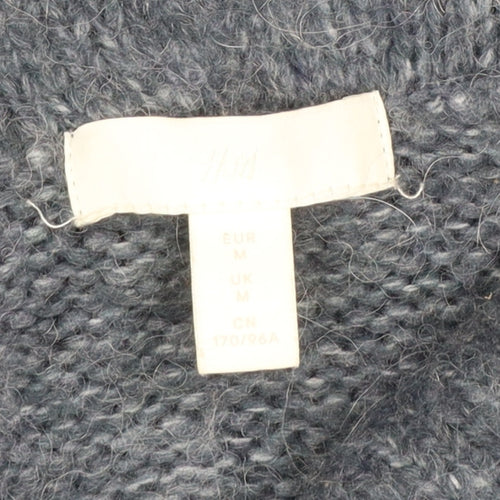 H&M Women Grey Cowl Neck Knitted Pullover Jumper Size M