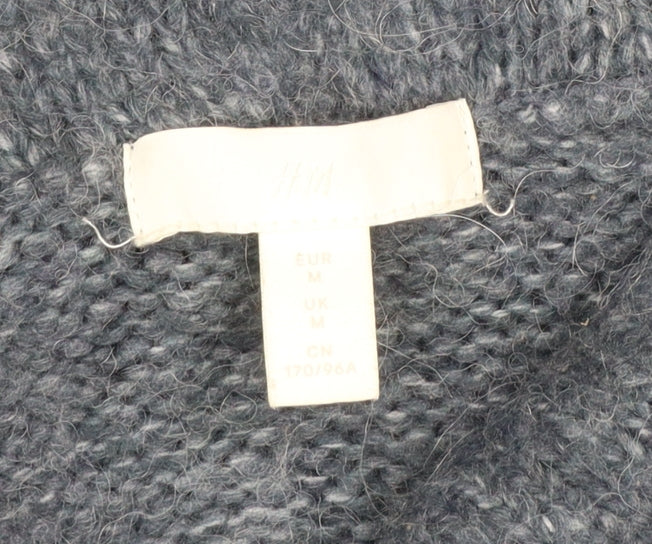 H&M Women Grey Cowl Neck Knitted Pullover Jumper Size M