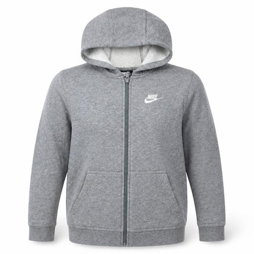 Nike Boys Grey Full Zip Hoodie L 147-158cm Cotton Blend