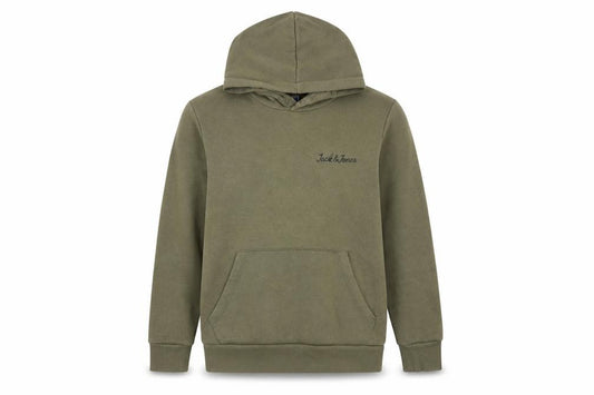 Jack & Jones Boys Green Pullover Hoodie Size 164 Cotton Blend Casual