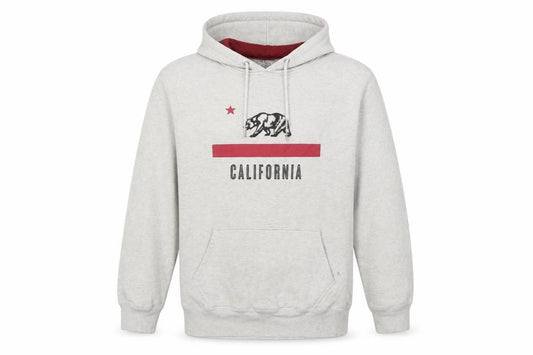 Front view of Ripping Men’s Grey California Pullover Hoodie, size L, Graphic Fleece