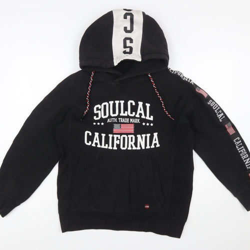 SoulCal&Co Men's Black Pullover Hoodie M Graphic Fleece