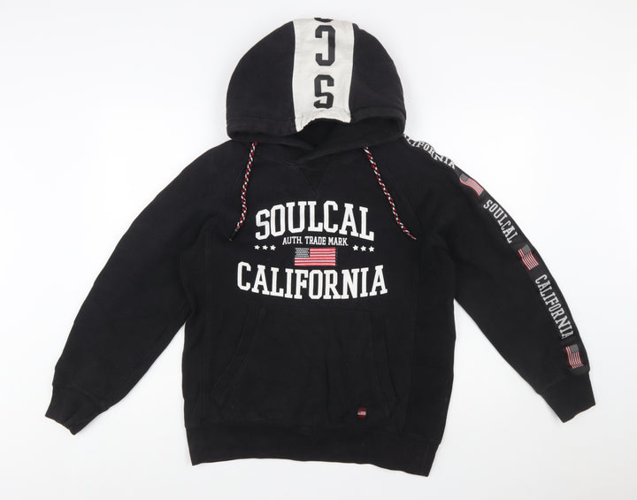 SoulCal&Co Men's Black Pullover Hoodie M Graphic Fleece
