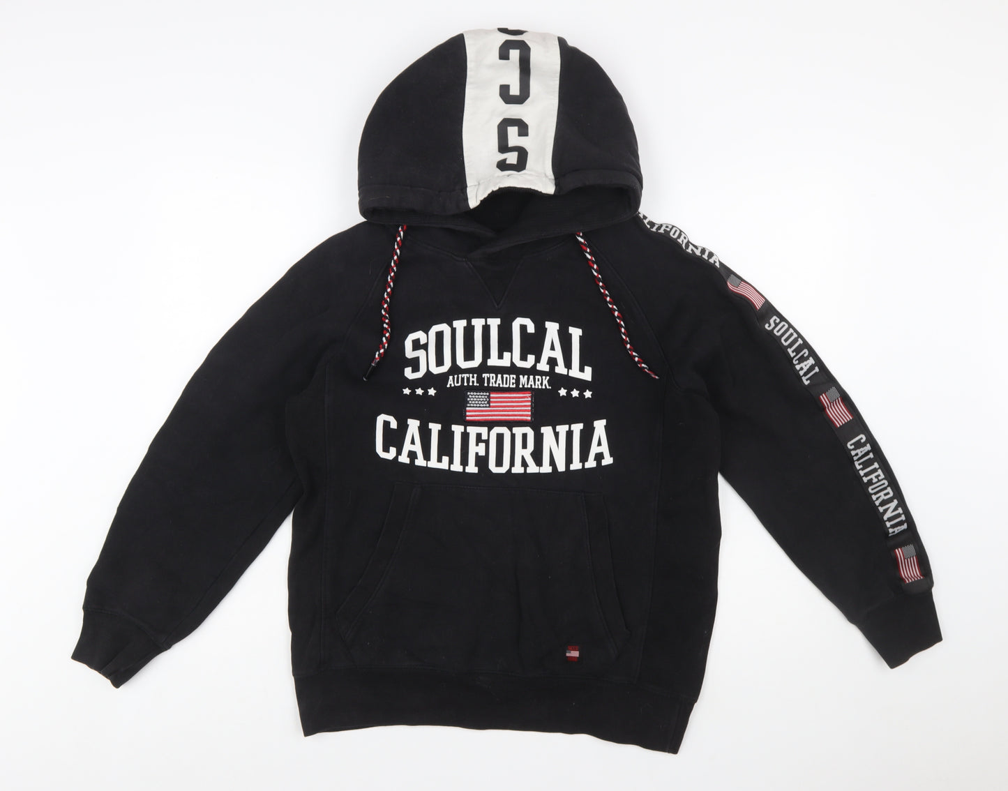 SoulCal&Co Men's Black Pullover Hoodie M Graphic Fleece