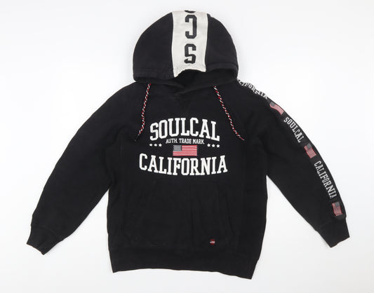 SoulCal&Co Men's Black Pullover Hoodie M Graphic Fleece