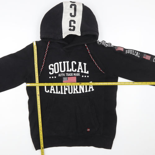 SoulCal&Co Men's Black Pullover Hoodie M Graphic Fleece