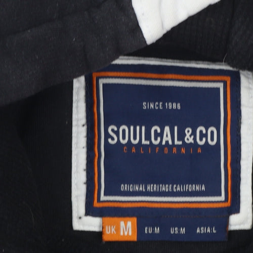 SoulCal&Co Men's Black Pullover Hoodie M Graphic Fleece