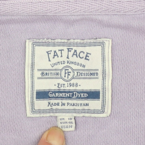 Fat Face Women's Pale Lilac Pullover Sweatshirt Size 18 Cotton Casual