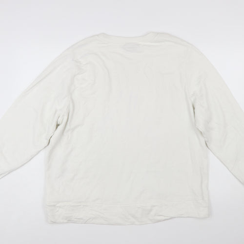 Tu Coca-Cola Women White Cotton Pullover Sweatshirt Size 20