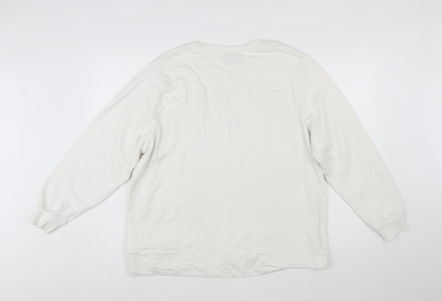 Tu Coca-Cola Women White Cotton Pullover Sweatshirt Size 20