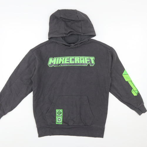 Minecraft Boys Black Hoodie 10-11 Years Cotton Blend Pullover