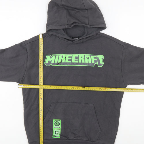 Minecraft Boys Black Hoodie 10-11 Years Cotton Blend Pullover