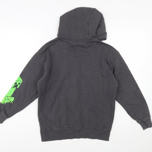 Minecraft Boys Black Hoodie 10-11 Years Cotton Blend Pullover