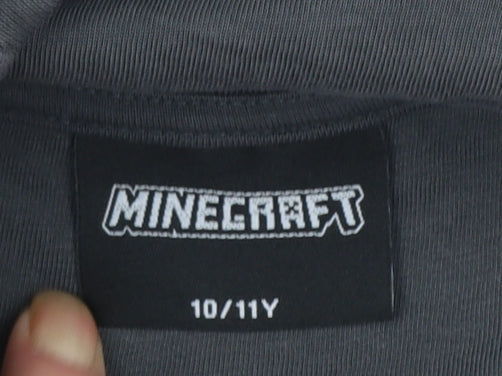 Minecraft Boys Black Hoodie 10-11 Years Cotton Blend Pullover