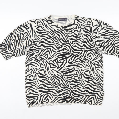 Marks and Spencer Women’s Multicoloured Zebra Knit Jumper Size 16