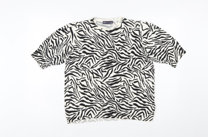 Marks and Spencer Women’s Multicoloured Zebra Knit Jumper Size 16