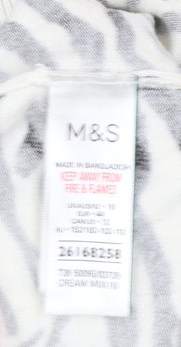 Marks and Spencer Women’s Multicoloured Zebra Knit Jumper Size 16