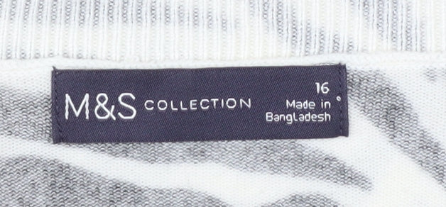 Marks and Spencer Women’s Multicoloured Zebra Knit Jumper Size 16