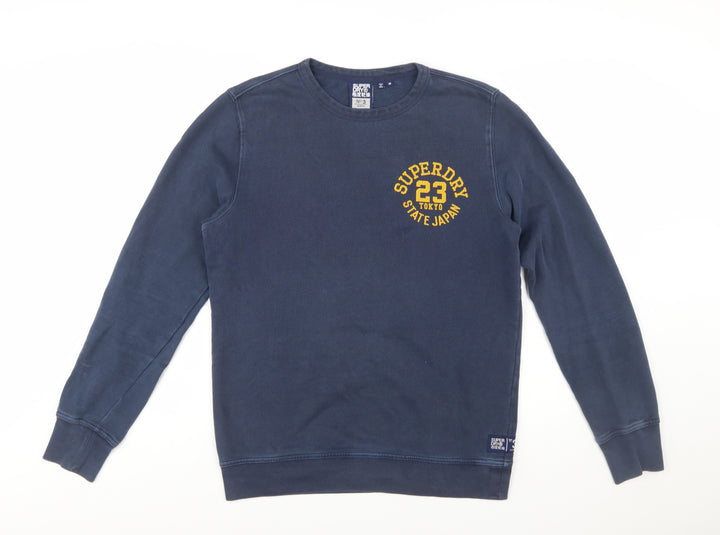 Superdry Men's Blue Crew Neck Cotton Pullover Sweatshirt M