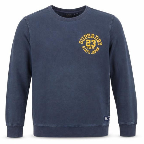 Superdry Men's Blue Crew Neck Cotton Pullover Sweatshirt M