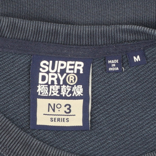 Superdry Men's Blue Crew Neck Cotton Pullover Sweatshirt M