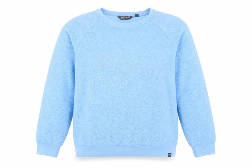 Front view of Regatta Great Outdoors Women's Blue Pullover Sweatshirt UK 12