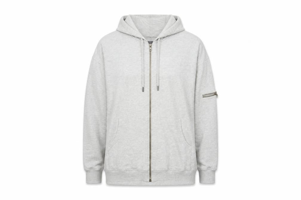Mint Velvet Women Grey Full Zip Hoodie Lined Pockets L