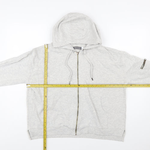 Mint Velvet Women Grey Full Zip Hoodie Lined Pockets L