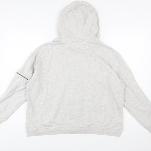 Mint Velvet Women Grey Full Zip Hoodie Lined Pockets L