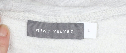 Mint Velvet Women Grey Full Zip Hoodie Lined Pockets L