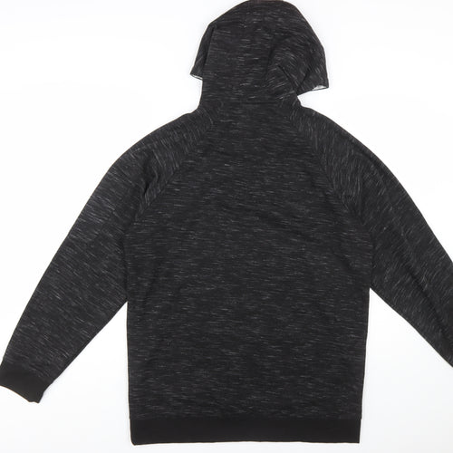 Brave Soul Men's Black Pullover Hoodie L Regular Fit 1/4 Zip