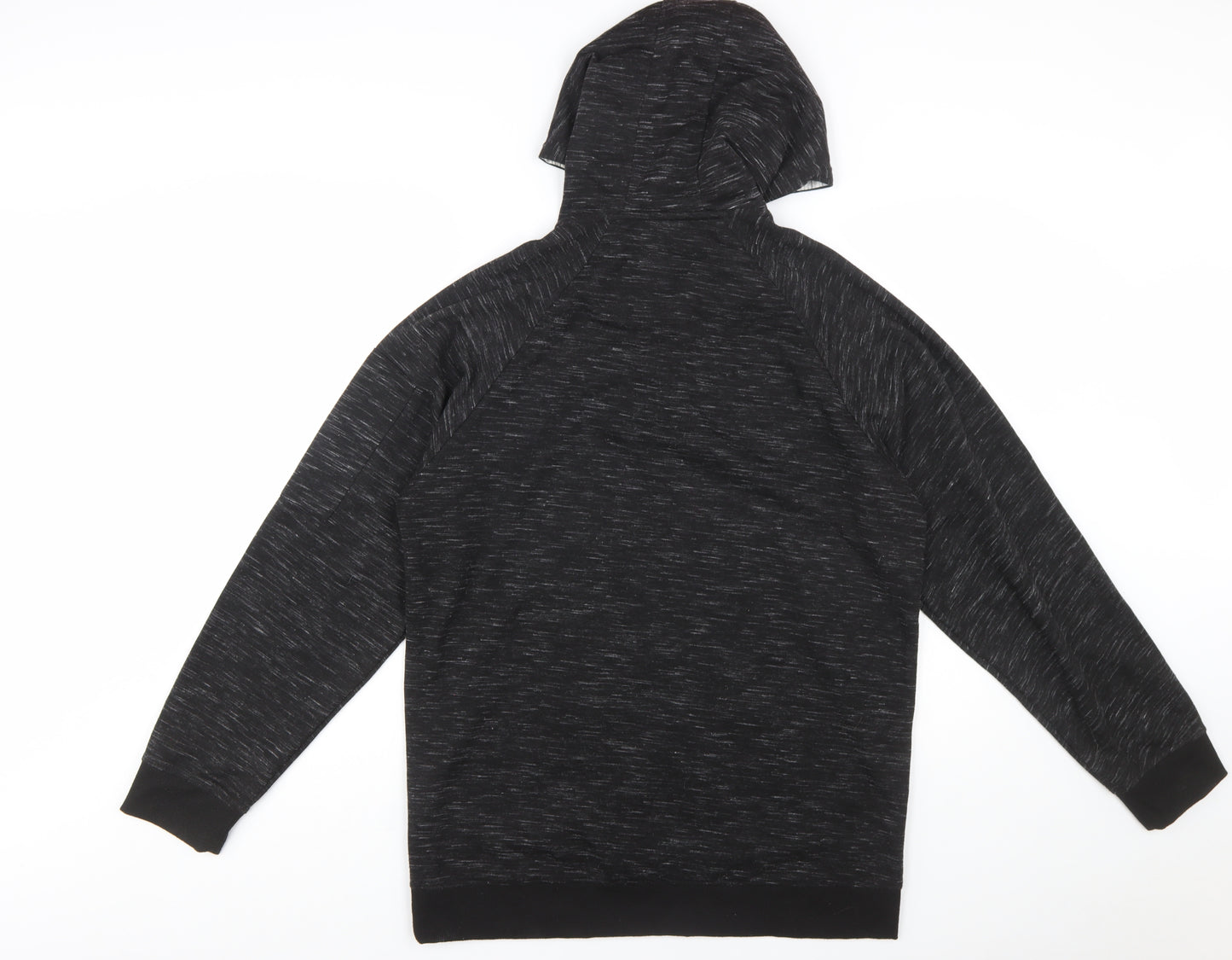 Brave Soul Men's Black Pullover Hoodie L Regular Fit 1/4 Zip