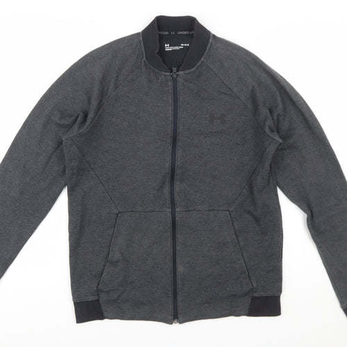 Under Armour Men's Dark Grey Full Zip Sweatshirt Size L Fitted