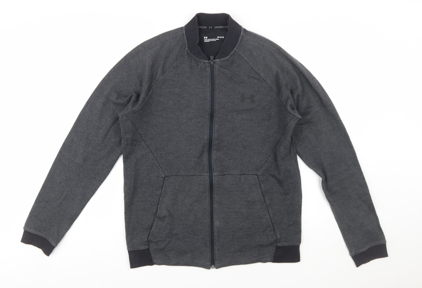 Under Armour Men's Dark Grey Full Zip Sweatshirt Size L Fitted