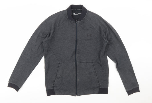 Under Armour Men's Dark Grey Full Zip Sweatshirt Size L Fitted
