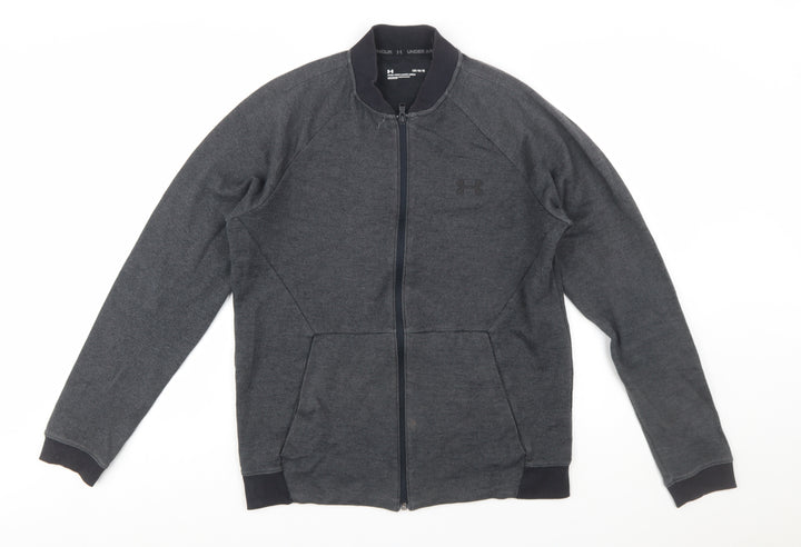 Under Armour Men's Dark Grey Full Zip Sweatshirt Size L Fitted