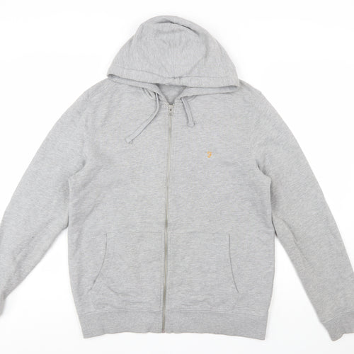 Farah Men's Grey Full Zip Hoodie Size M Regular Fit