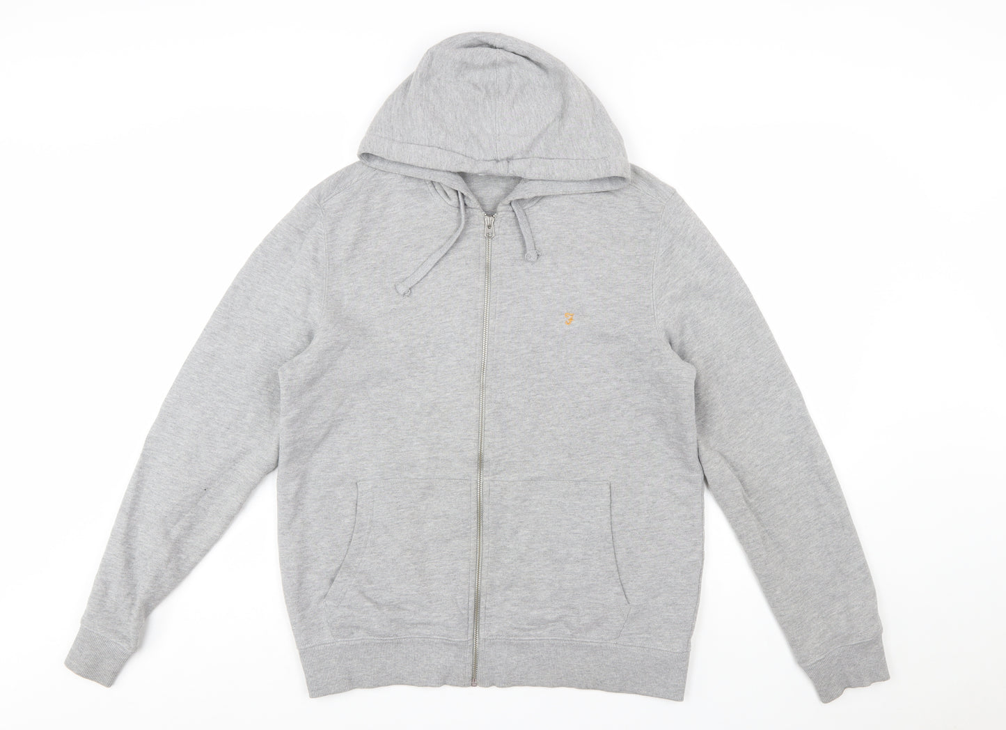 Farah Men's Grey Full Zip Hoodie Size M Regular Fit