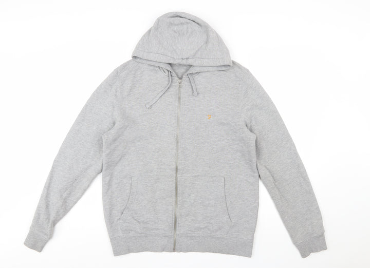 Farah Men's Grey Full Zip Hoodie Size M Regular Fit