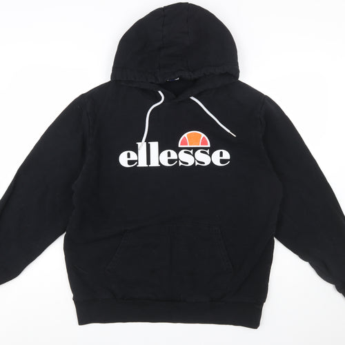 Ellesse Womens Black Hooded Pullover Hoodie Size 20 Cotton Blend