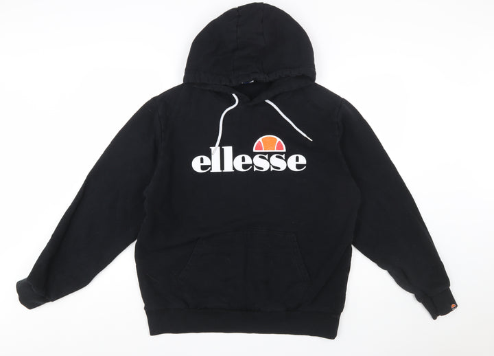 Ellesse Womens Black Hooded Pullover Hoodie Size 20 Cotton Blend