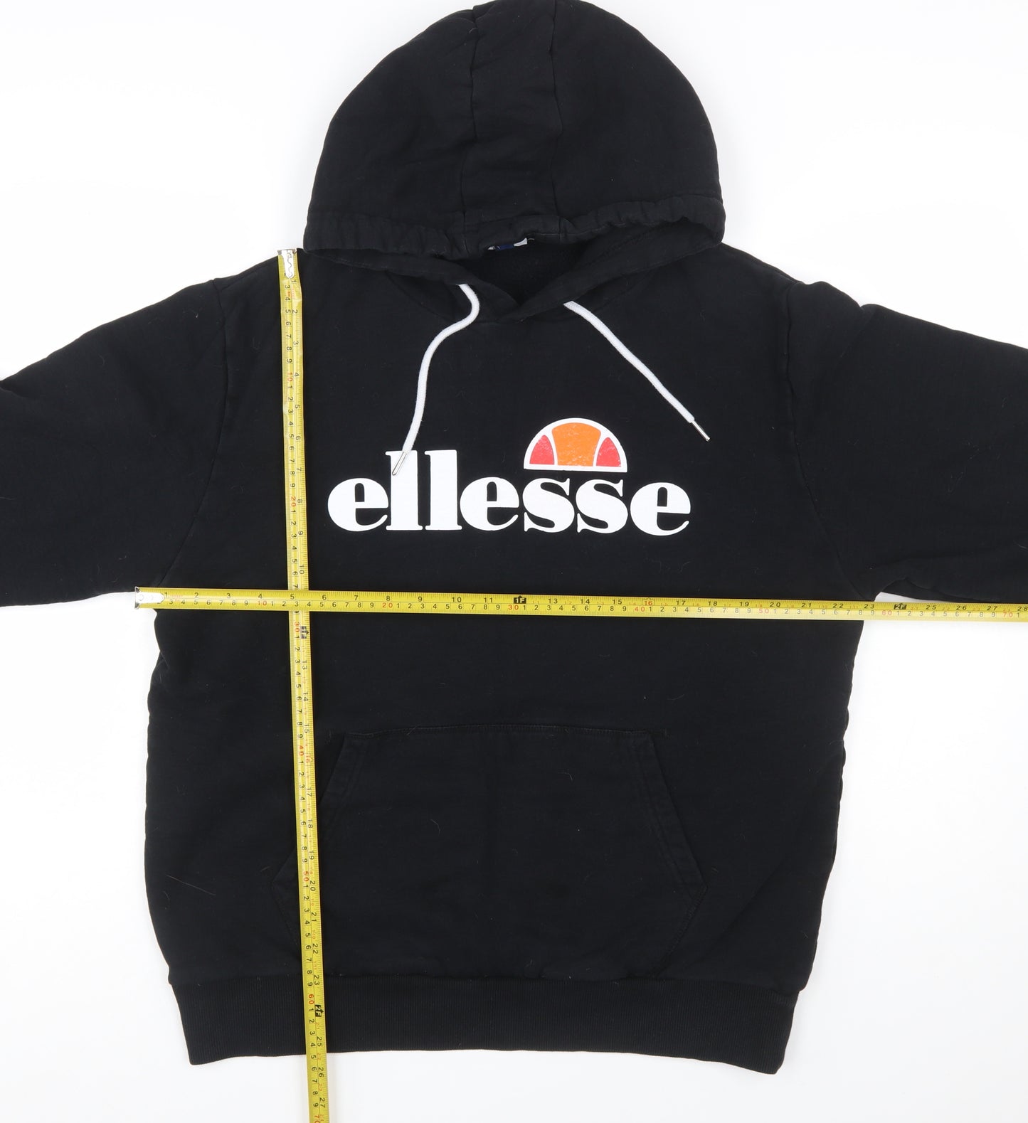 Ellesse Womens Black Hooded Pullover Hoodie Size 20 Cotton Blend